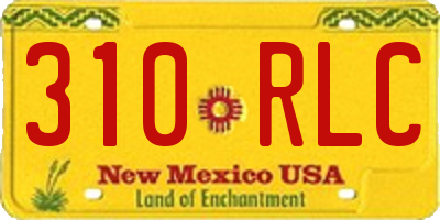 NM license plate 310RLC