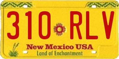 NM license plate 310RLV