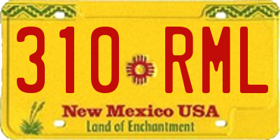 NM license plate 310RML