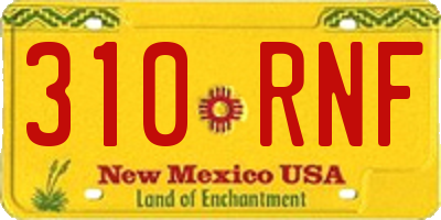 NM license plate 310RNF