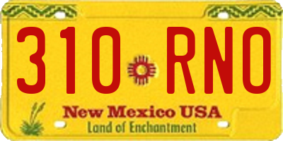 NM license plate 310RNO