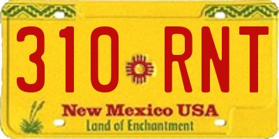 NM license plate 310RNT