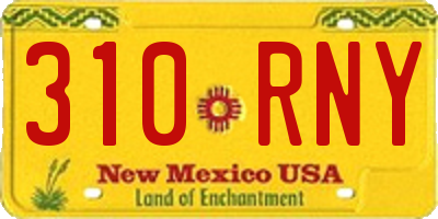NM license plate 310RNY