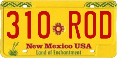 NM license plate 310ROD