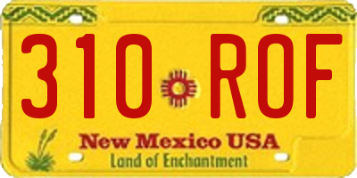 NM license plate 310ROF