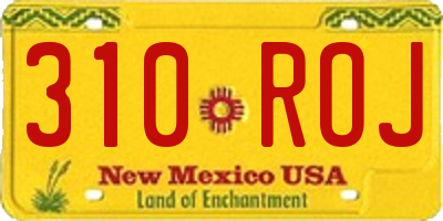 NM license plate 310ROJ