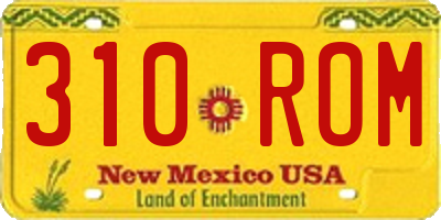 NM license plate 310ROM