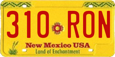 NM license plate 310RON