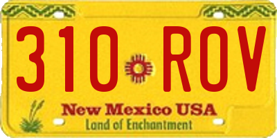 NM license plate 310ROV