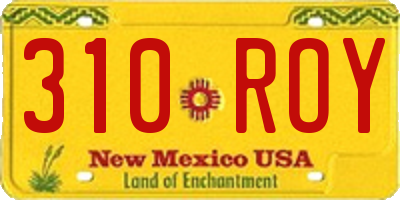 NM license plate 310ROY