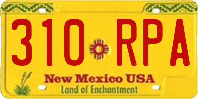 NM license plate 310RPA
