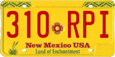 NM license plate 310RPI