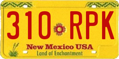 NM license plate 310RPK