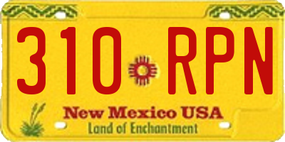 NM license plate 310RPN