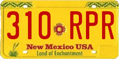 NM license plate 310RPR