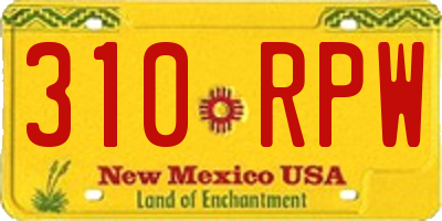 NM license plate 310RPW