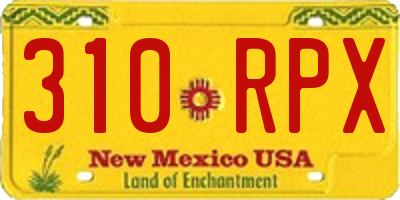 NM license plate 310RPX