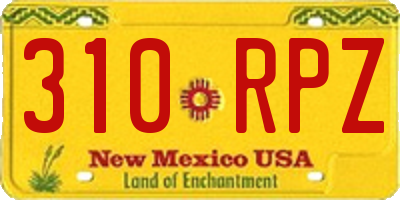 NM license plate 310RPZ