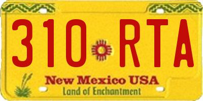 NM license plate 310RTA