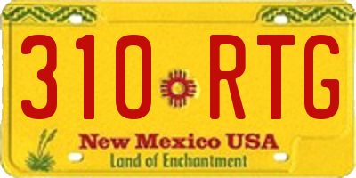 NM license plate 310RTG