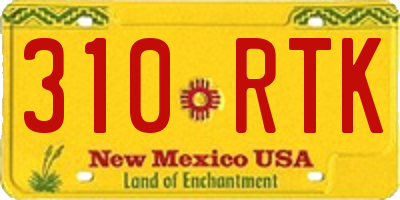 NM license plate 310RTK