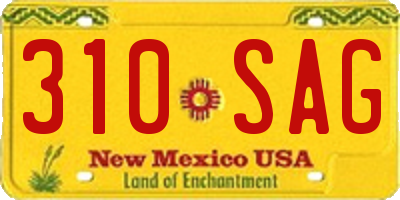 NM license plate 310SAG