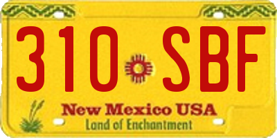 NM license plate 310SBF