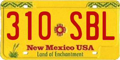 NM license plate 310SBL