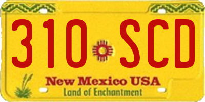 NM license plate 310SCD