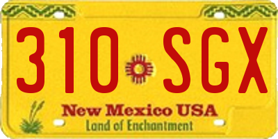 NM license plate 310SGX