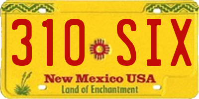 NM license plate 310SIX