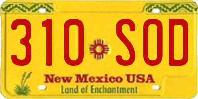 NM license plate 310SOD
