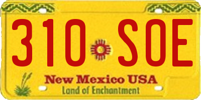 NM license plate 310SOE