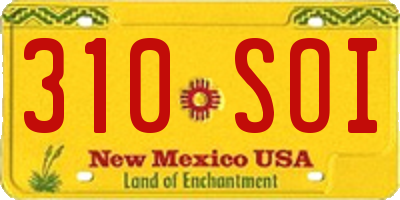 NM license plate 310SOI