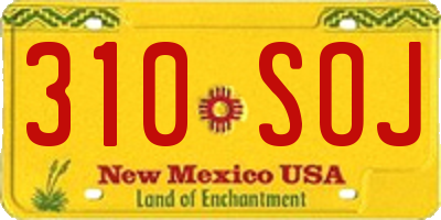 NM license plate 310SOJ