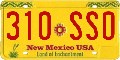 NM license plate 310SSO