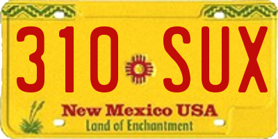 NM license plate 310SUX