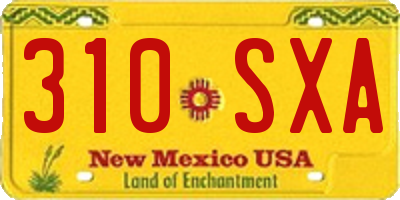 NM license plate 310SXA
