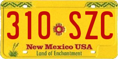 NM license plate 310SZC