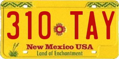 NM license plate 310TAY
