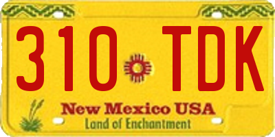 NM license plate 310TDK