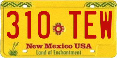 NM license plate 310TEW