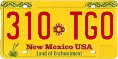 NM license plate 310TGO