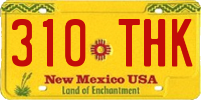NM license plate 310THK