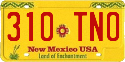NM license plate 310TNO