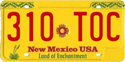 NM license plate 310TOC