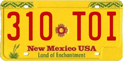 NM license plate 310TOI