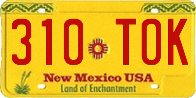 NM license plate 310TOK
