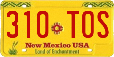 NM license plate 310TOS