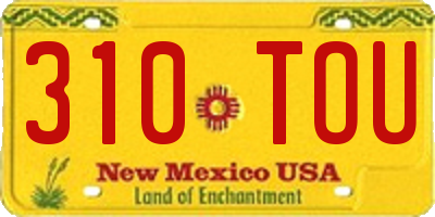 NM license plate 310TOU